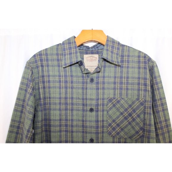 NWT Telluride Clothing Green Blue Plaid Long Sleeve Cotton Blend Button Up S - Picture 2 of 5